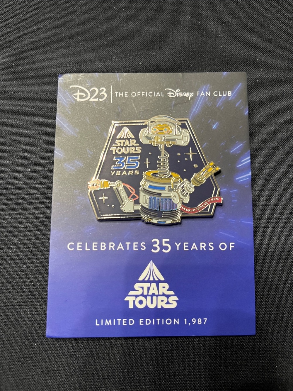 Disney D23 35 years of Star Tours Limited Ed. 1987 Star Wars pin, NWT. (SW-19)